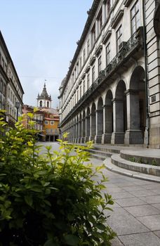 Detail view of one of the streets of Braga city located on the north of Portugal.