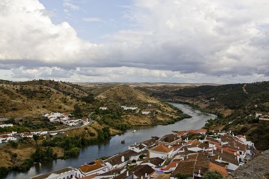 Guadiana river passes through this small village, Mertola, located on the Algarve region on Portugal.