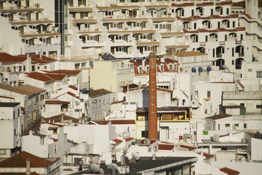 Detail view of the Albufeira city located on the Algarve, Portugal.