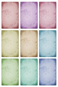 Collection of colored old grunge paper on a white background