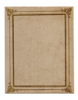 An isolated old grunge paper with a dark frame