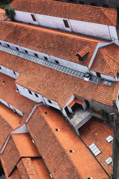 View of the typical rooftops of portuguese houses.