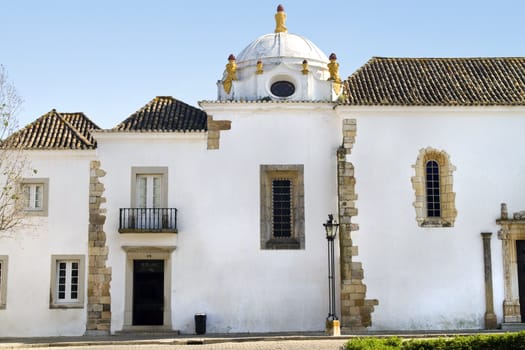 View of the facade of the Museum of Faro, located in Portugal.