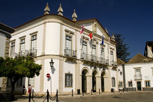 View of the City Hall located on the historical area of Faro, Portugal.