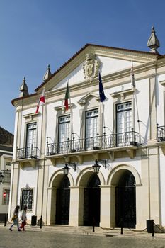 View of the City Hall located on the historical area of Faro, Portugal.