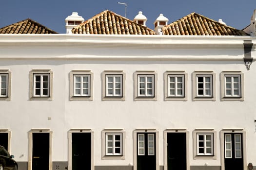 View of typical city houses on the Algarve region, Portugal.