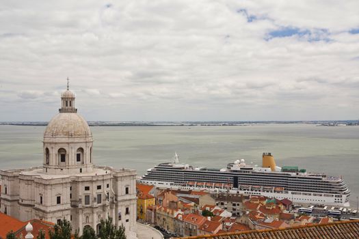 View of the National Pantheon located on Lisbon, Portugal.