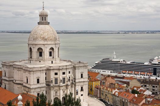 View of the National Pantheon located on Lisbon, Portugal.