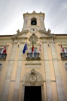 Upward view of the city hall building in Aveiro, Portugal
