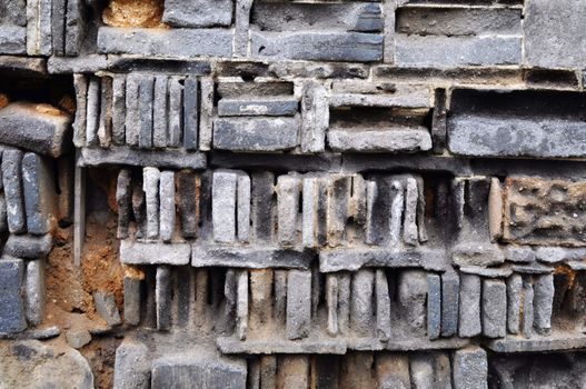 Old weathered brick walls as vintage background