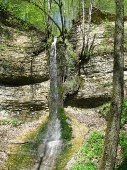 Falls; the river; a stream; water; a moisture; beauty; Caucasus; Russia; the Europe