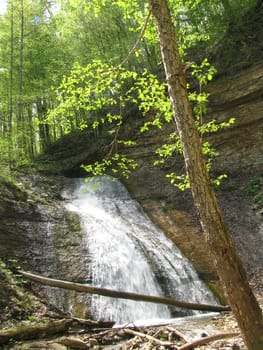 Falls; the river; a stream; water; a moisture; beauty; Caucasus; Russia; the Europe