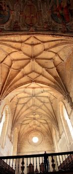 View of the inside ceiling of the beautiful Convent of Christ in Tomar, Portugal.