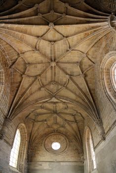 View of the inside ceiling of the beautiful Convent of Christ in Tomar, Portugal.