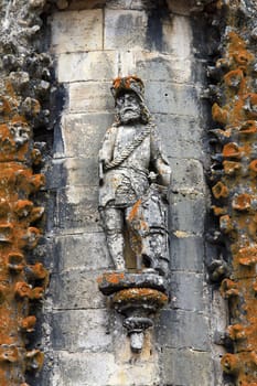View of a statue located inside the Convent of Christ monument on Tomar, Portugal.