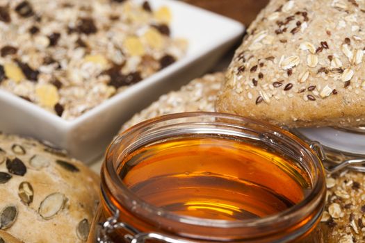 Still-life assortment of baked bread.