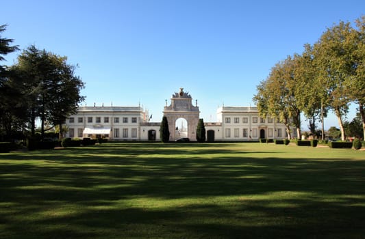 View of the beautiful Seteais Palace located on Sintra National Park, Portugal.