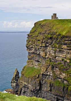 O'Briens Tower on top of The Cliffs of Moher in County Clare, Ireland