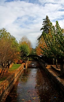 High perspective view of the park of the small village Alte located on Algarve, Portugal.