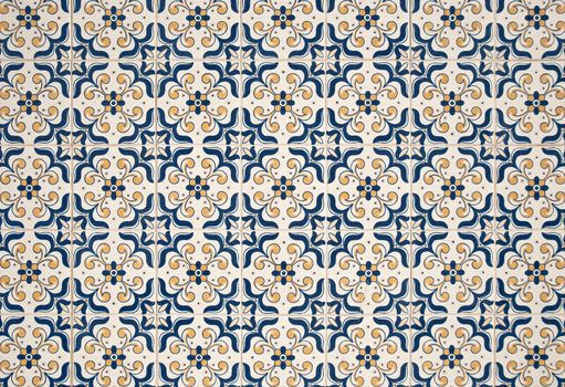 Detail of Portuguese glazed tiles.