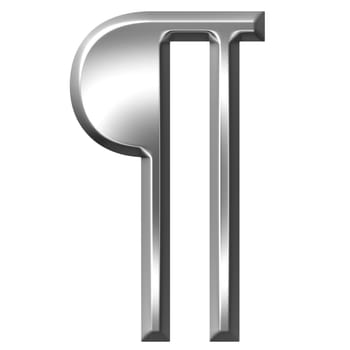 3d silver pilcrow paragraph symbol isolated in white