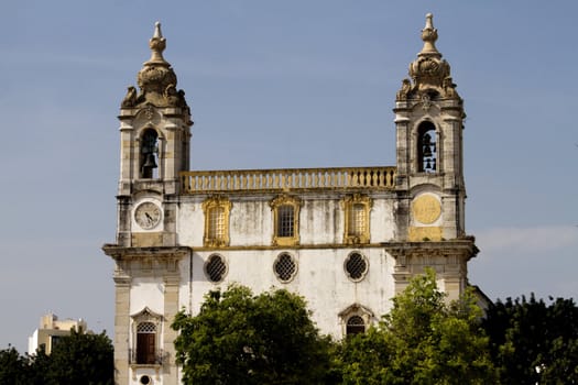 View of the church of Carmo located on Faro, Portugal.