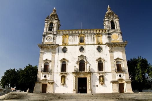 View of the church of Carmo located on Faro, Portugal.