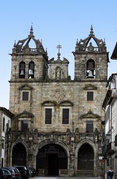 Full view of the cathedral of Braga city located on the north of Portugal.