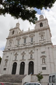 View of the Monastery Sao Vicente de Fora located on Lisbon, Portugal.