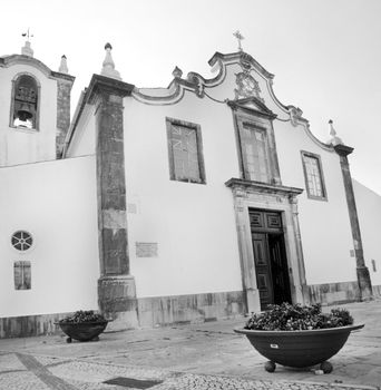 View of the main church of the town S.Bras of Alportel in Portugal.