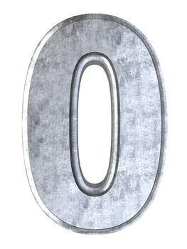 The number 0. 3D rendered Illustration. Isolated on white.