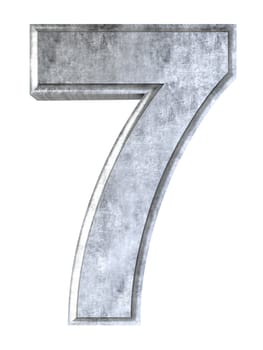 The number 7. 3D rendered Illustration. Isolated on white.