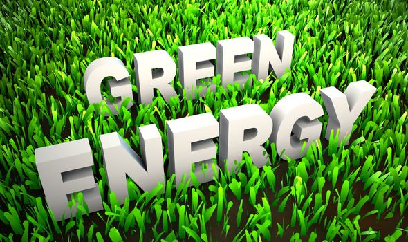 Green Energy and Eco Friendly Concept on Grass