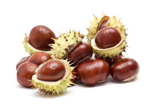 chestnuts isolated on white