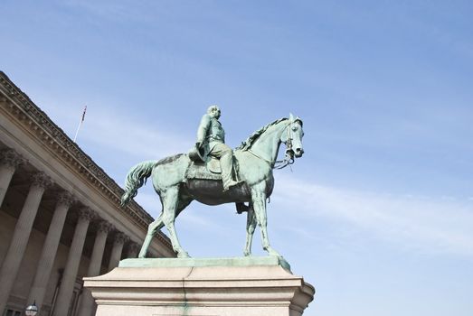 A Statue of Prince Albert Husband of Queen Victoria outside St Georges Hall Liverpool