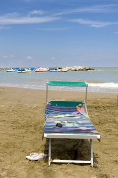 a beach chair on the beach