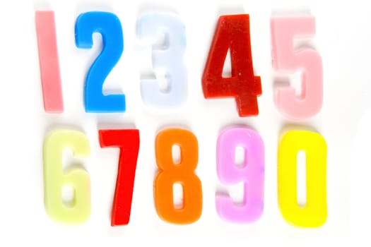 numbers - made of soap - in a row