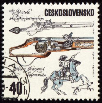 CZECHOSLOVAKIA - CIRCA 1969: stamp printed in Czechoslovakia shows ancient pistol, series, circa 1969