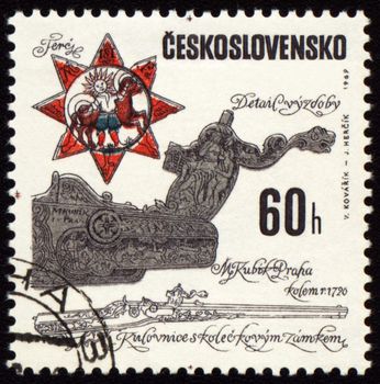CZECHOSLOVAKIA - CIRCA 1969: stamp printed in Czechoslovakia shows ancient pistol, series, circa 1969