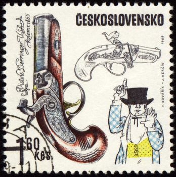 CZECHOSLOVAKIA - CIRCA 1969: stamp printed in Czechoslovakia shows ancient pistol, series, circa 1969