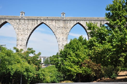 Historical water in the city of Lisbon built in the 18 th century, Portugal