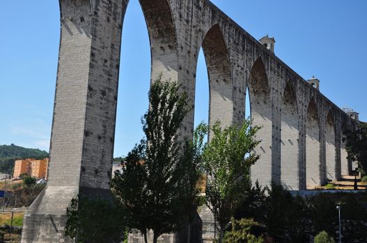 Historical water in the city of Lisbon built in the 18 th century, Portugal