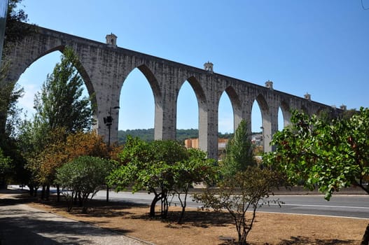 Historical water in the city of Lisbon built in the 18 th century, Portugal