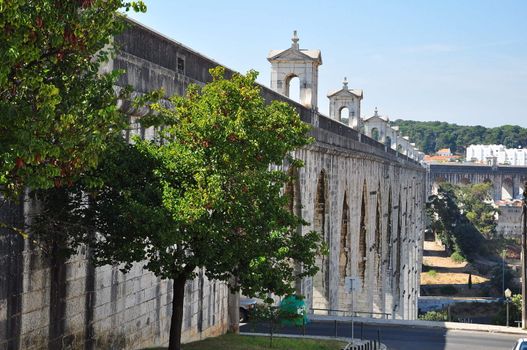 Historical water in the city of Lisbon built in the 18 th century, Portugal