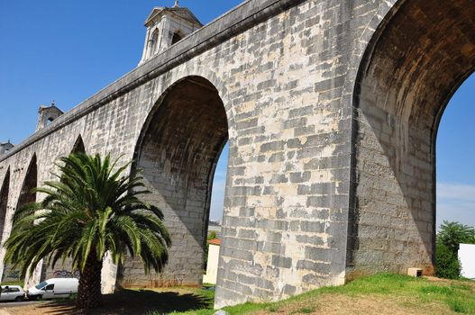 Historical water in the city of Lisbon built in the 18 th century, Portugal