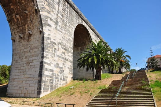 Historical water in the city of Lisbon built in the 18 th century, Portugal