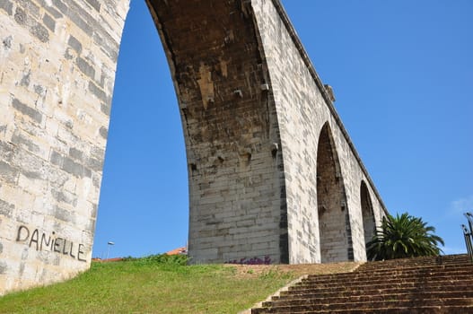 Historical water in the city of Lisbon built in the 18 th century, Portugal