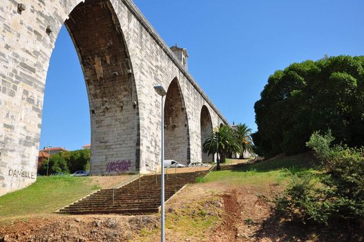 Historical water in the city of Lisbon built in the 18 th century, Portugal