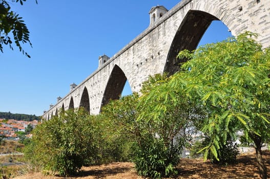 Historical water in the city of Lisbon built in the 18 th century, Portugal