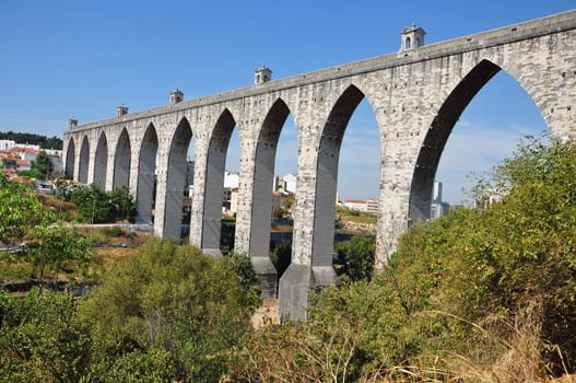 Historical water in the city of Lisbon built in the 18 th century, Portugal